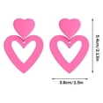 thumbnail image 2 of Boucles d'Oreilles Dormeuse pour Femmes Rose Rouge Géométrique Style Polyvalent Boucles d'Oreilles d'Été pour Femmes, 2 of 3