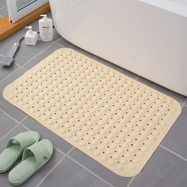 Alfombrilla antideslizante para baño Homaxy, alfombrilla para suelo de ducha de PVC suave, alfombrilla para bañera, masaje de pies con ventosa, almohadilla antideslizanteTipo cómodo945CMx75CM Deng Xun unisex