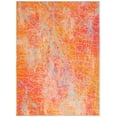 thumbnail image 2 of SAFAVIEH Sequoia Leon Abstract Machine Washable Area Rug, 6'7" x 9', Orange/Light Blue, 2 of 13