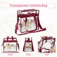 thumbnail image 3 of Unique Bargains Clear Toiletry Bag Waterproof Transparent Tote Bag for Women Zipper Makeup Pouch Rose Red, 3 of 7