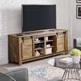 thumbnail image 2 of Contemporary Modern Urban Designer Living Dining Kitchen Room Buffet Table Sideboard Media TV Stand, Wood Steel Metal, Natural Walnut Brown, 2 of 8