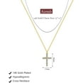 thumbnail image 4 of CROPD Layered Necklaces for Women Gold Plated 14K Dainty Cross Chain Trendy Pearl Choker Satellite Charm Small Crucifix Pendant Gold Necklace Stack Non Tarnish Hypoallergenic Delicate Gift for Women, 4 of 7