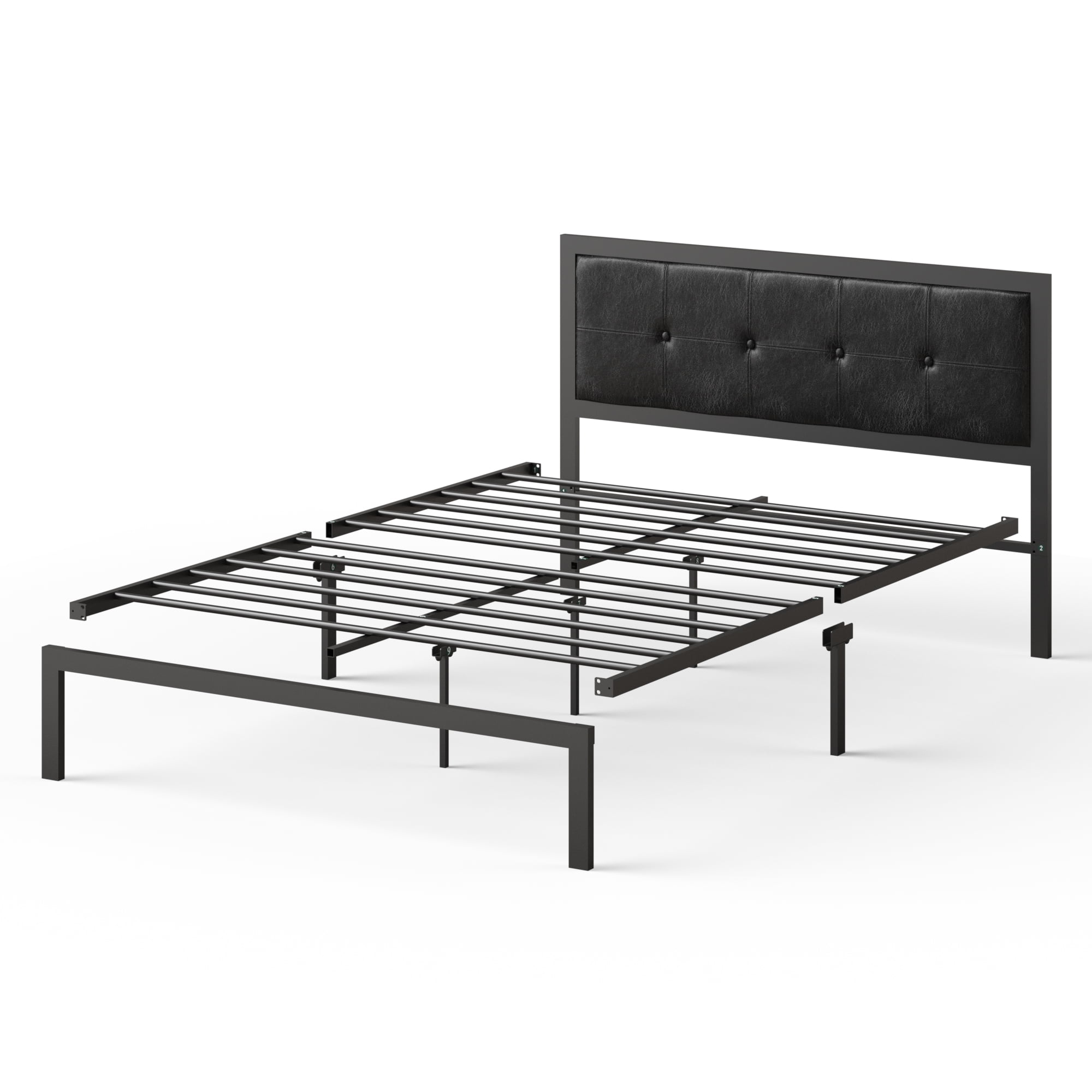 Zinus Cherie Faux Leather Classic Platform Bed with Support Slats, Full
