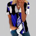 thumbnail image 2 of Blusa informal con cuello en V y manga corta con estampado de verano para mujer con estilo OAVQHLG3B Store  lin121212, 2 of 5