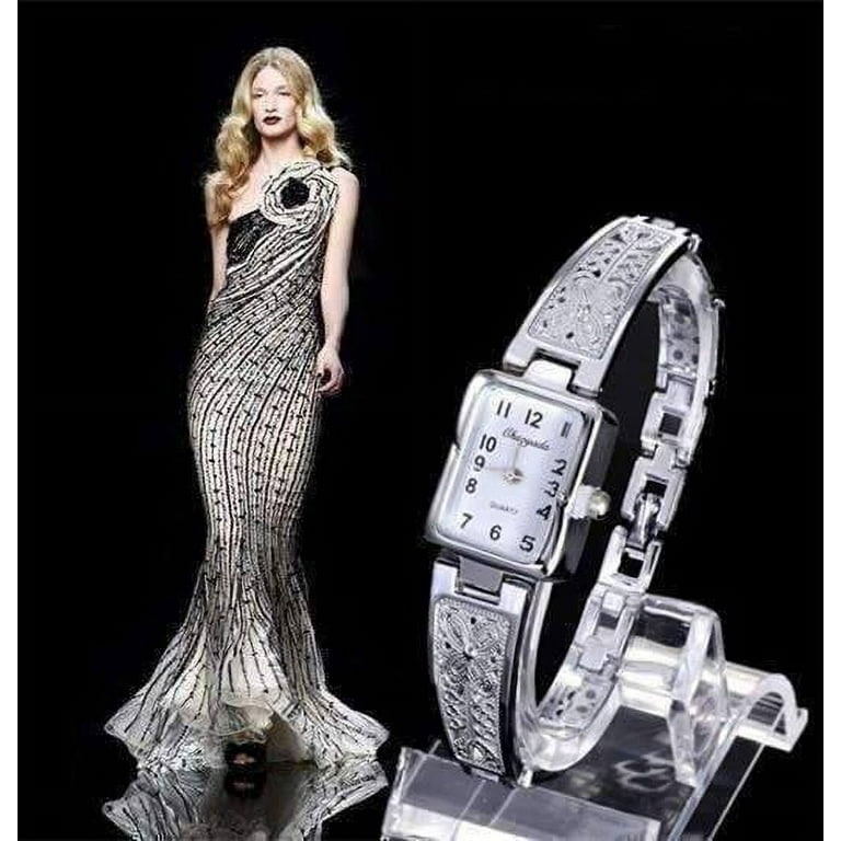 Art Deco Filigree Antique Style Ladies Watch Silver or Gold For