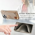thumbnail image 4 of ELEHOLD for iPhone 12 Pro / 12 Luxury Leather Wallet Case with Back Flip Card Slots RFID Blocking Zipper Cash Pocket Stand Function Ring Holder Support Magnetic Car Mount Shockproof Case,khaki, 4 of 9