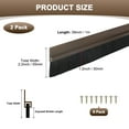 thumbnail image 3 of 2-Pack Door Brush Bottom Sweep, 39" L x 2.2" W H-Shape Aluminum Alloy Base with 1.2" Nylon Brush for Home/Garage Door Seal [Brown], 3 of 8