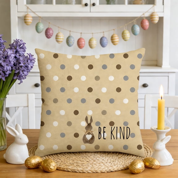 Djunllk Pillow Covers 18x18, Spring & Easter Cozy & Breathable Holiday Home Farmhouses Decorative Pillowcases