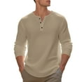 thumbnail image 4 of Mgmyaa Men's Button-Down Waffle Knit Shirt Breathable Long Sleeve Thermal Henley Casual Loungewear Pullover Work Shirt, 4 of 8