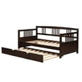thumbnail image 4 of Harper & Bright Designs Twin Size Daybed with Trundle Included Wood Slat Support for Boys Girls Adult, Espresso, 4 of 13