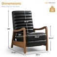 thumbnail image 2 of Bonzy Home Set of 2 Mid-Century Modern PU Leather Recliners with Adjustable Backrest & Footrest – Solid Wood Frame Accent Chairs for Living Room, Bedroom & Sunroom, Black, 2 of 7