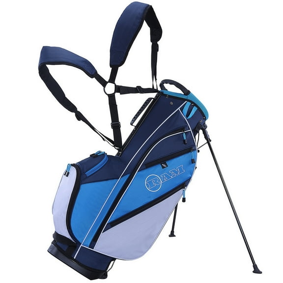 Ram Lightweight Stand Golf Bag, Nylon Blue, 6 Pockets