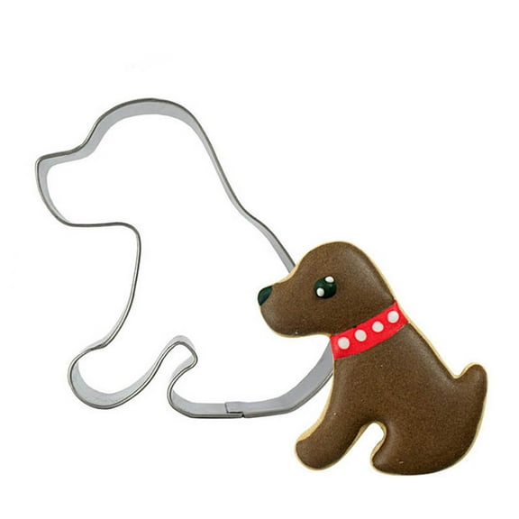 Soimiss Stainless Steel Moulds Dog Shaped Silver 4Pcs