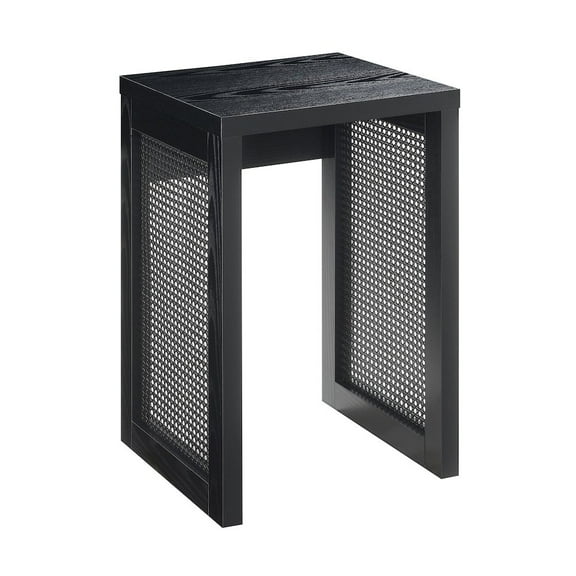 Convenience Concepts Northfield Weave End Table in Black Wood Finish