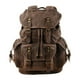thumbnail image 3 of Mochila de lona, mochila informal para exteriores con correas de hombro ajustables, mochila de viaje para adultos, mochila para acampar y hacer mochil Café de color oscuro, 3 of 8