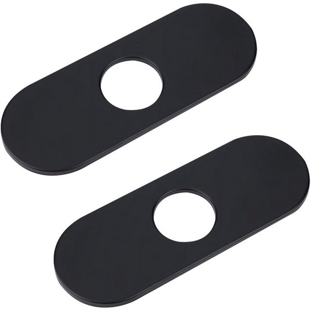 2 tapas para orificios de fregadero de acero inoxidable negro de 160 x 60,5 x 5,5 mm, placa de cubierta ovalada para lavabo de tocador de baño, cubierta 3 en 1, grifo de cocina para baño, orificio de