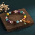 thumbnail image 4 of K-KED Jade Citrine Round Beads Charm Bracelet Healing Chain Dainty Colorful Gemstone, 4 of 9