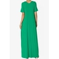 thumbnail image 5 of TheMogan Women's S~3X Soft Jersey Oversized V-Neck Short Sleeve Maxi Dress W Pocket, 5 of 6