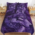 thumbnail image 6 of 3 Pcs Soft Bedding Set, Includes 1 Duvet Cover with Zipper And 2 Pillow,Shams Purple Wolf Queen(90"×90"), 6 of 8