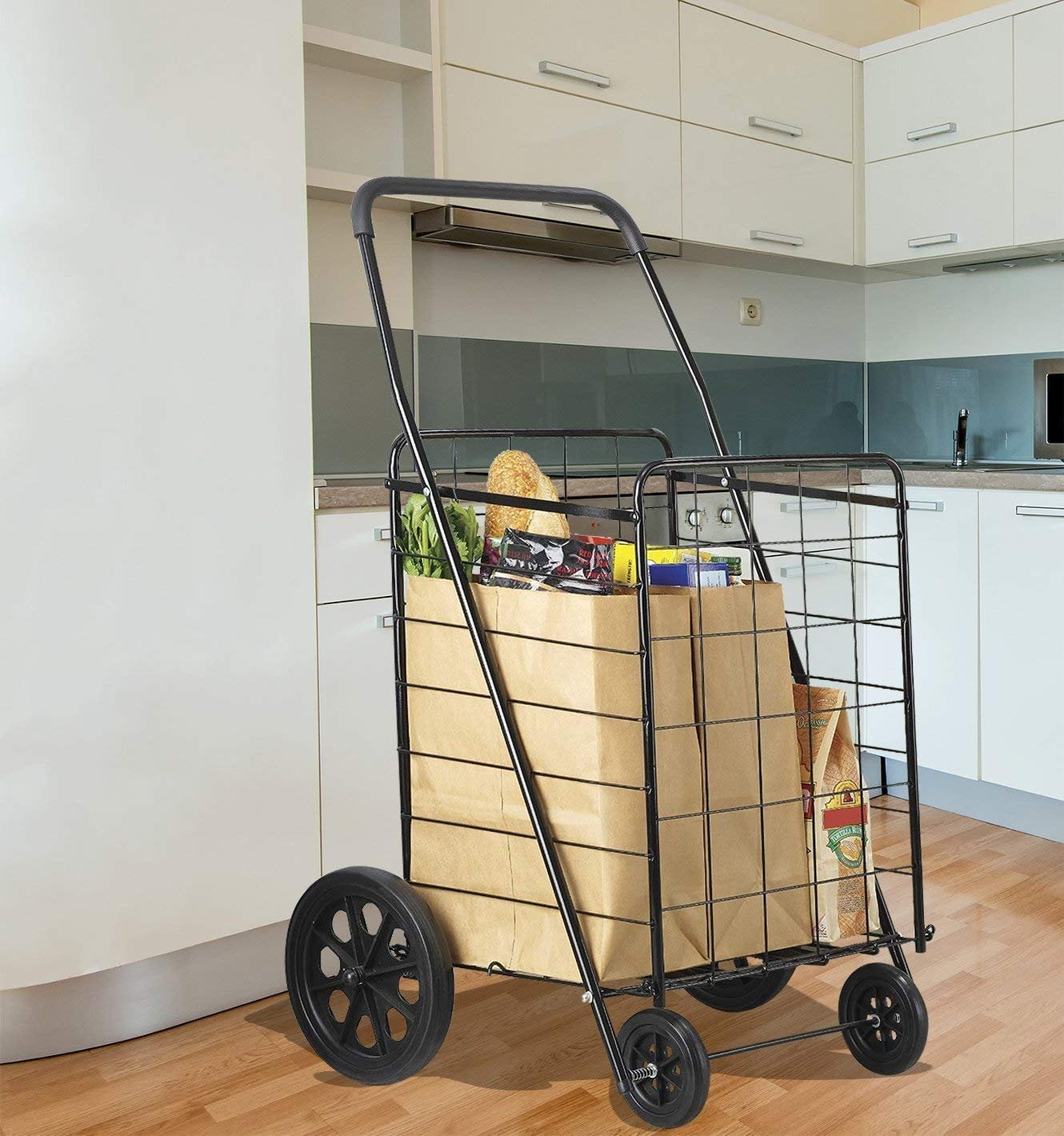 Extra Large Heavy Duty Folding Shopping Grocery Storage Cart Jumbo Size
