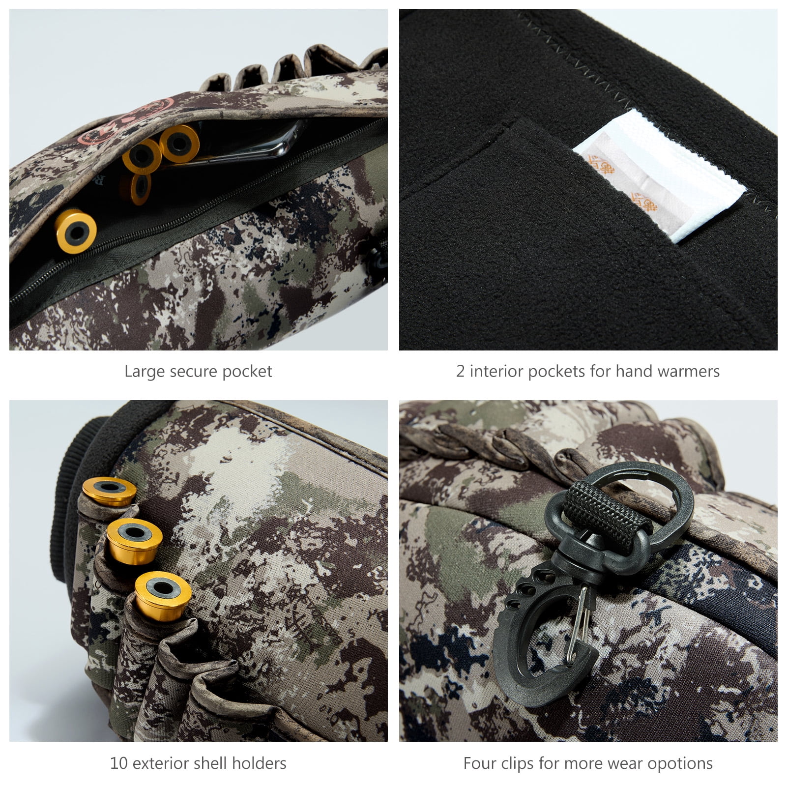 Bassdash Camo Hunting Muff Insulated Fleece Lined Hand Warmer Outdoor Windproof Water Resistant