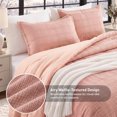 thumbnail image 4 of Regency Heights King/Cal King Comforter Set, 3-Piece Waffle Weave Textured Bedding Set with Soft Lightweight Comforter and Pillow Shams, Cozy 3D Textured Design for All Season, Blush Pink, 4 of 11
