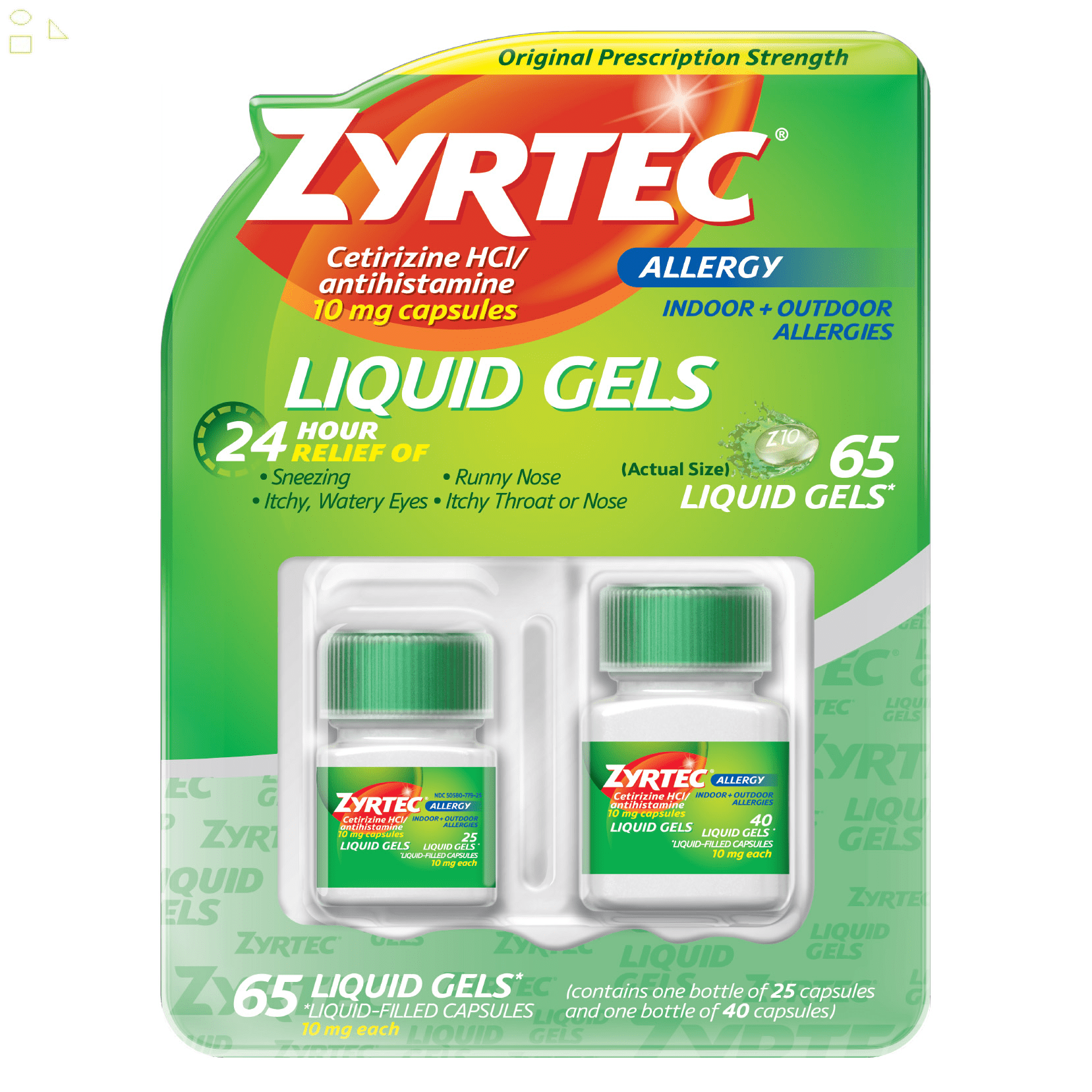 Zyrtec 24 Hour NonDrowsy, Allergy Relief Antihistamine Cetirizine Hcl