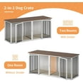 thumbnail image 3 of Large Dog Crate Furniture for 2 Dogs, 71.6'' Steel Frame Dog Crate with Double Doors, Heavy Sturdy Dog Kennel for Small Medium Large Dog, Indoor Double Dog Cage, White, 3 of 7