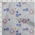 thumbnail image 3 of Soimoi Chinese Floral Print, Velvet Fabric, Decor Sewing Fabric by The Yard 54 Inch Wide,Decorative Fabric for Upholstery and Home Accents, Blue, 3 of 5
