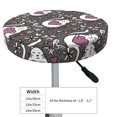 thumbnail image 2 of Abstract Cartoon Cat Heart Flower Round Bar Stool Seat Covers, Elastic Round Chair Cover Stool Seat Slipcover Bar Stool Cushions Round Pad for 12-14 inch, 2 of 5