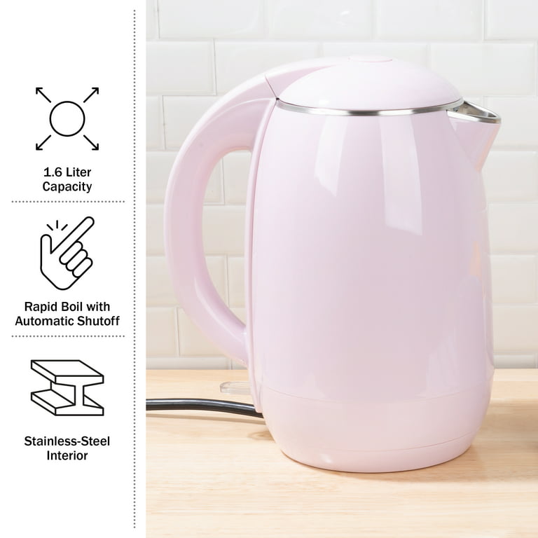 Classic Cuisine Electric Kettle - Auto-Off Rapid Boil Water Heater, Pink