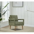 thumbnail image 2 of Accent Chair, Armchair with Chenille Armrest & Soft Cushion, Accent Chairs for Bedroom,Apartment,Studio,Office,Waiting Room, Green, 2 of 7