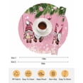 thumbnail image 6 of 15 Inch Round Placemats Set of 6, Pink Gnomes Christmas Non Slip Heat Insulation PP Table Mats, Xmas Berry Balls Snowflake Washable Place Mats for Kitchen Dining Party Table Decor, 6 of 7