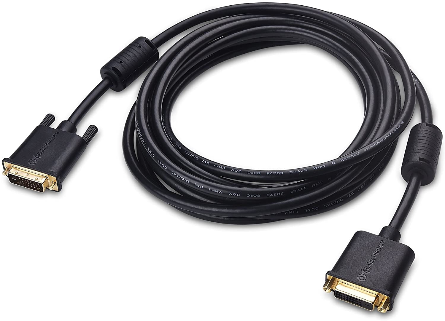 Cable Matters DVI to DVI Extension Cable DVI-D Dual Link Extension Cable 15 Feet 