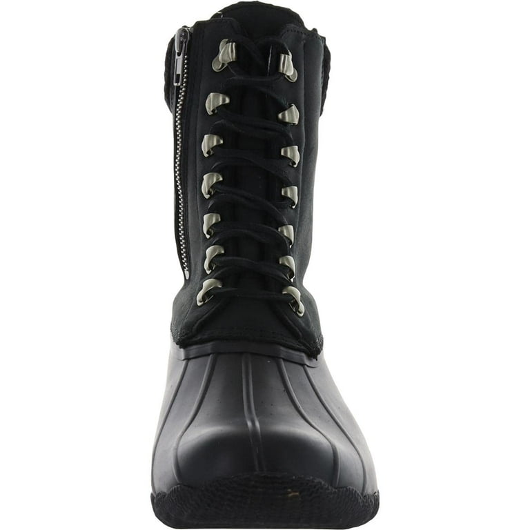Sperry womens Saltwater Tall Leather Cozy Rain Boot Black 10 US