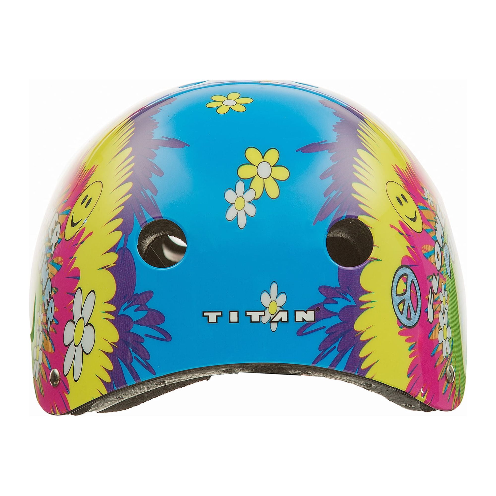 titan flower power princess 11-vents protective bmx and skateboard helmet, small