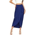 thumbnail image 3 of MRULIC skirts for women Women's Casual Slit Wrap Asymmetrical Elastic High Waist Maxi Draped Solid Skirt Blue + XXL, 3 of 8