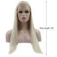 thumbnail image 2 of Unique Bargains Lace Front Wigs for Women 24" Light Golden Long Straight Hair with Wig Cap Synthetic Fibre, 2 of 7
