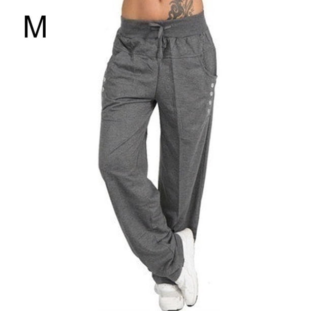 Pantalones Pantalones deportivos sueltos Pantalones de chándal casuales de pierna recta para mujer, Gris oscuro, M Advancent AP002164-10