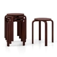 thumbnail image 1 of Costway Set of 4 18" Stacking Stool Round Dining Chair Backless Wood Home Decor Dark Brown, 1 of 9