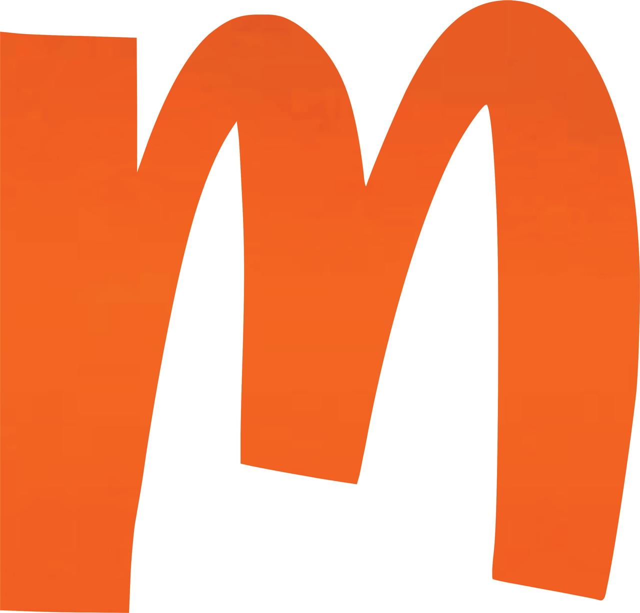 Acrylic Letter M Icebold, 3'' Tall Fluorescent Orange Wedding Acrylic