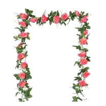 TUITOONM 7.2FT Artificial Rose Vine Garland Romantic Valentine's Day Decor with Multicolor Roses for Wall, Mantel & Tabletop