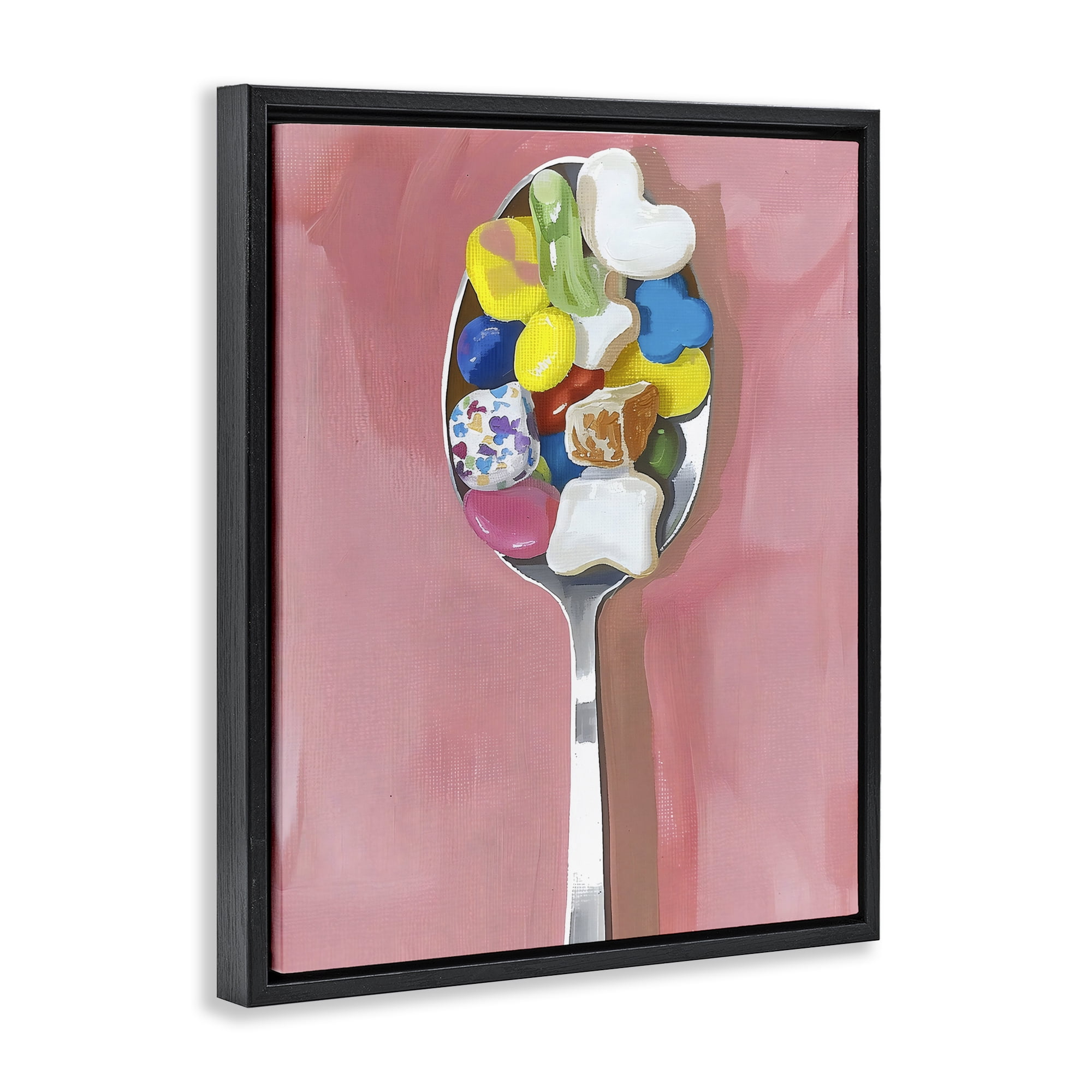 Stupell Industries Nostalgic Fun Breakfast Spoon Black Framed Floater Canvas Wall Art, design by The Prints Vibe