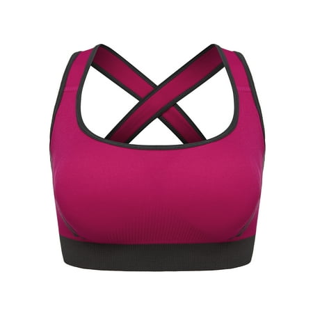 FUTATA Women s Seamless Mesh Sports Bra  Fitness Yoga Lingerie Wireless Tank Top Bra With Removable Pad