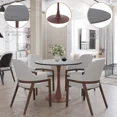 thumbnail image 5 of LeisureMod Bristol 27" Round Dining Table with Sintered Stone Top and Walnut Steel Pedestal Base for Modern Kitchen and Dining Room, 5 of 7