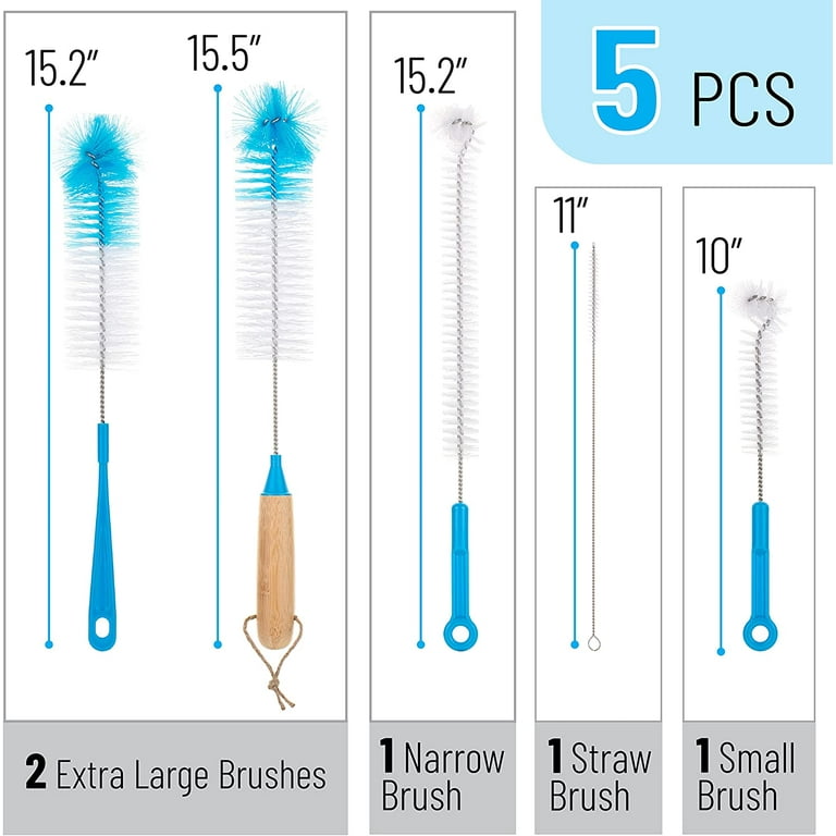 Slick Bottle Brush Cleaner Set 5 Pack Water Bottle Brush
