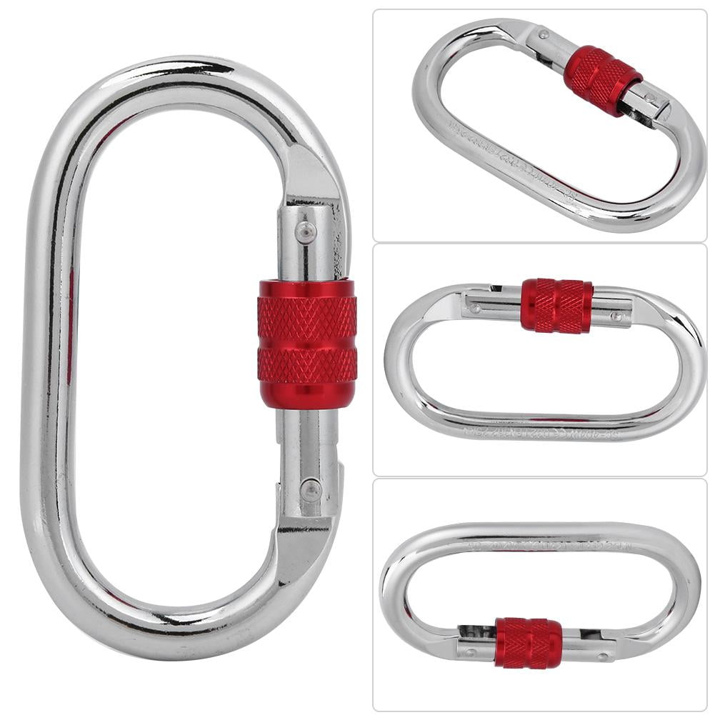Qiilu OShaped Screw Lock Carabiner 25KN SC404W Outdoor Rock Climbing