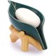 thumbnail image 2 of Jabonera de cerámica con forma de hoja, accesorio para baño, ducha, cocina, regalo de boda (verde+dorado) Sincero Electrónica, 2 of 4