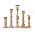thumbnail image 2 of Mason Natural Wash Wood Candleholders - Set of 5, 2 of 6