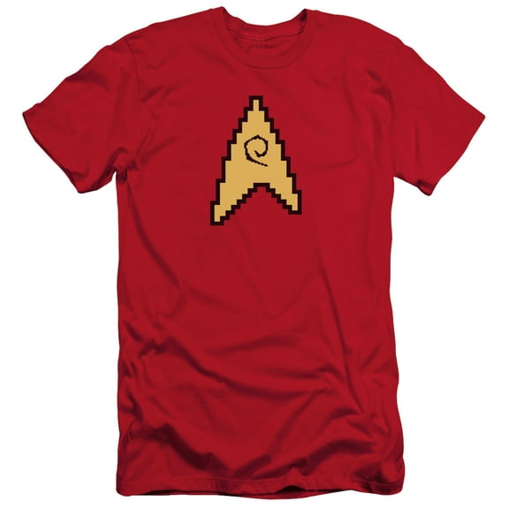 Star Trek 8 Bit Engineering Adult 30/1 T-Shirt Red